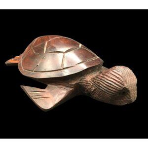 Hand Carved Mexican Ironwood Sea Turtle Figurine 8" x 5"